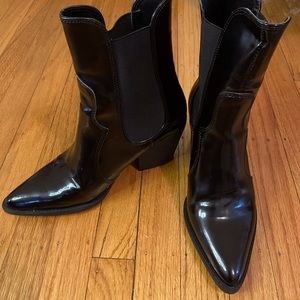 Zara patent leather boots